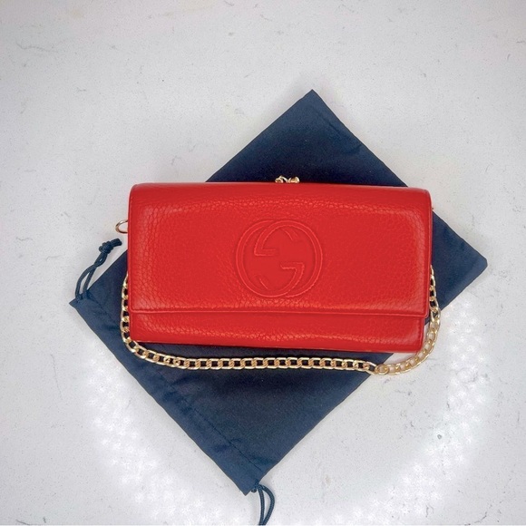 💯 AUTH Gucci Soho half flap wallet on chain - Picture 2 of 14